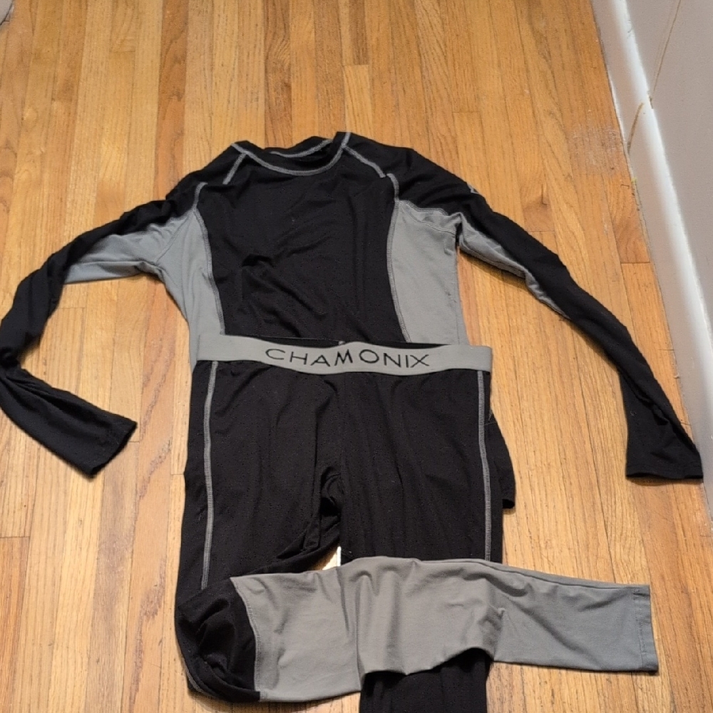 Chamonix Black and Gray Ski Base Layer